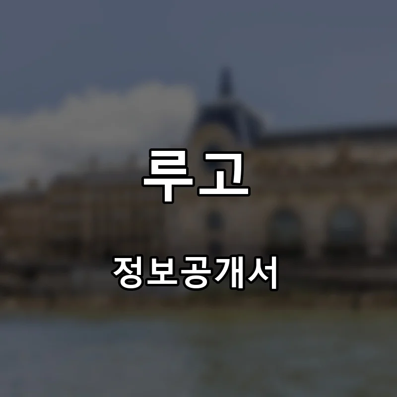 루고 프랜차이즈 창업 비용 정보공개서 요약
