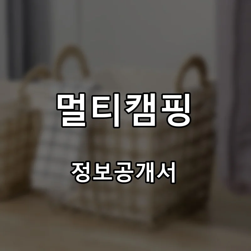 멀티캠핑 창업 프랜차이즈 정보공개서 요약 2025.05.15
