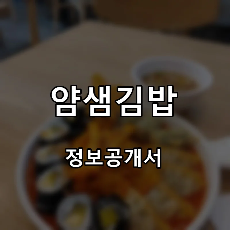 얌샘김밥 창업 프랜차이즈 정보공개서 요약 2025.11.04