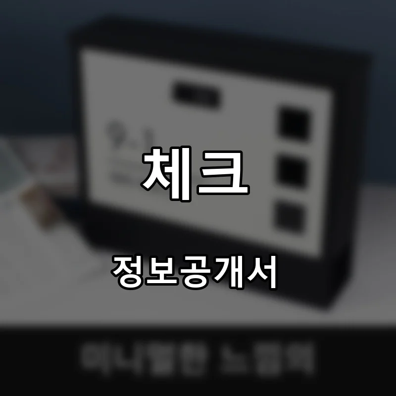 체크 창업 프랜차이즈 정보공개서 요약 2025.08.14