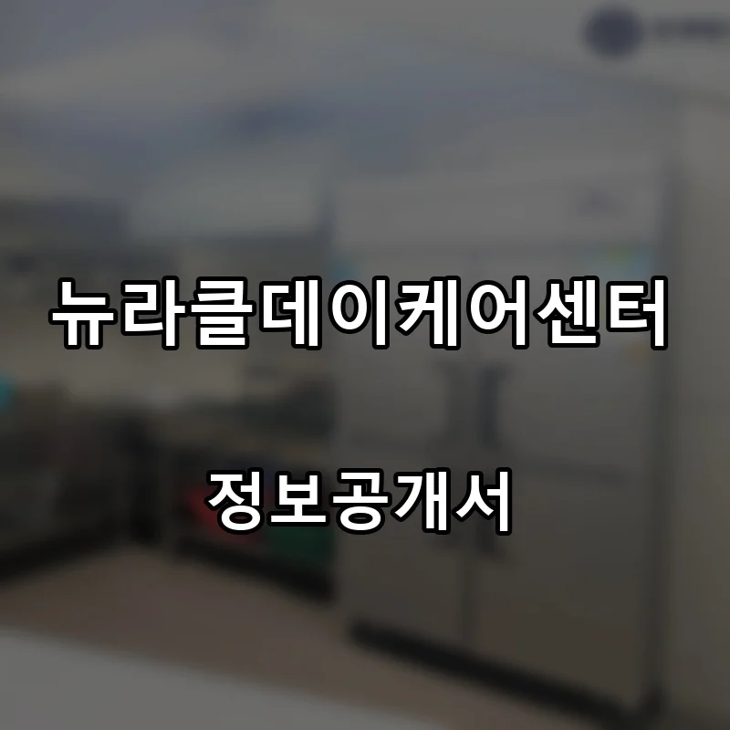 뉴라클데이케어센터 프랜차이즈 창업 비용 정보공개서 요약