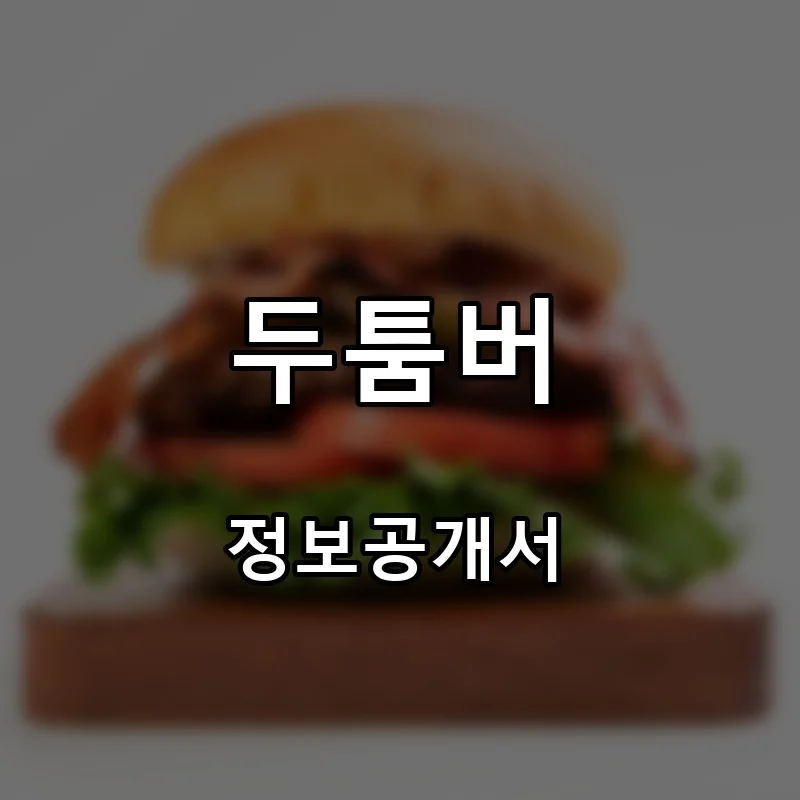 두툼버 프랜차이즈 창업 비용 정보공개서 요약
