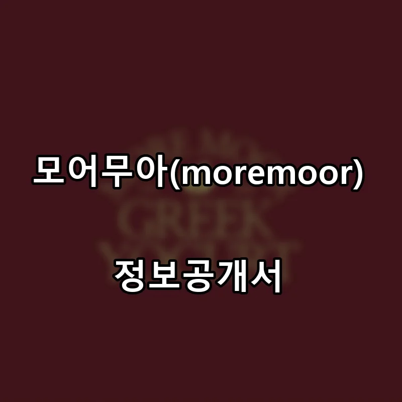 모어무아(moremoor) 프랜차이즈 창업 비용 정보공개서 요약