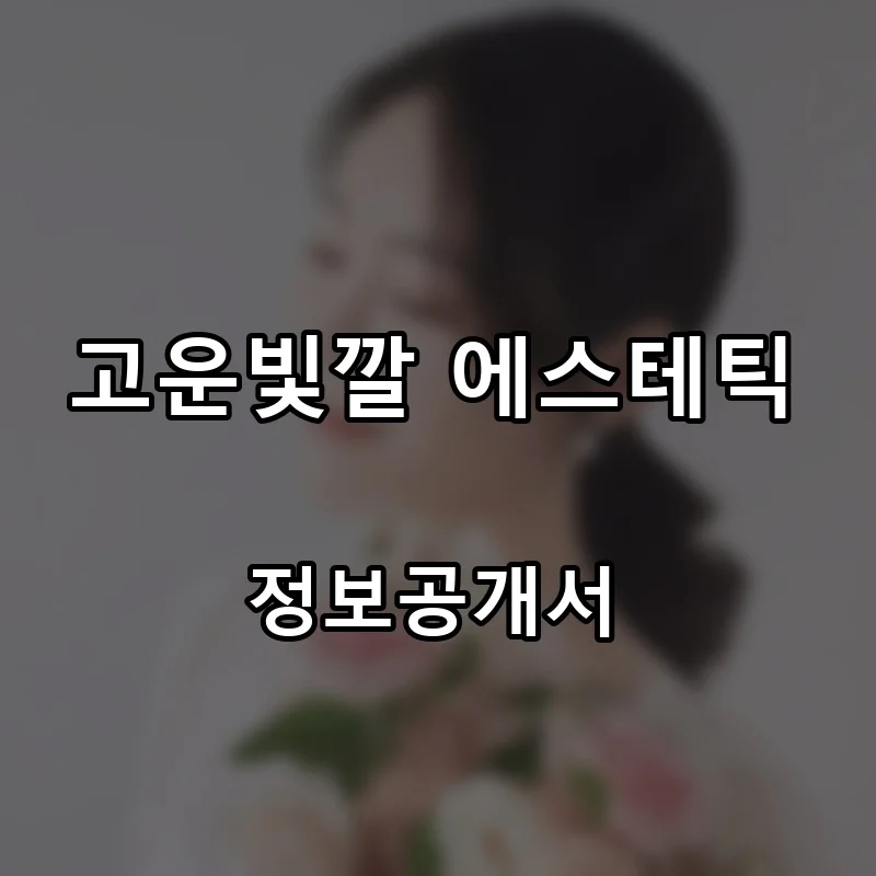 고운빛깔 에스테틱 프랜차이즈 창업 비용 정보공개서 요약