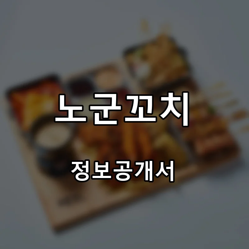 노군꼬치 프랜차이즈 창업 비용 정보공개서 요약