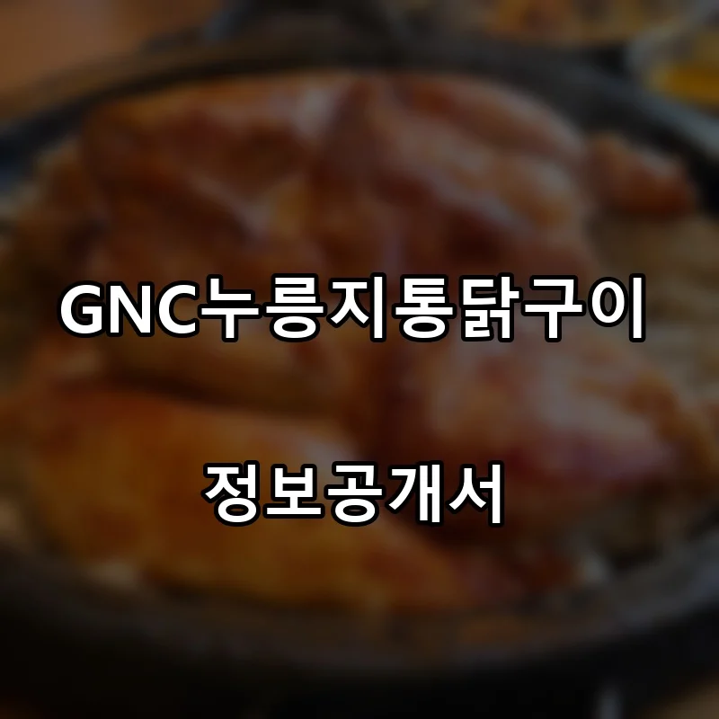 GNC누릉지통닭구이(지엔씨누릉지통닭구이) 프랜차이즈 창업 비용 정보공개서 요약
