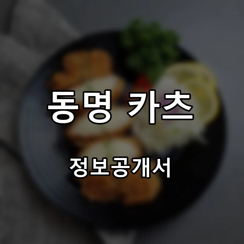 동명 카츠 프랜차이즈 창업 비용 정보공개서 요약