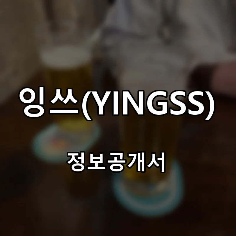 잉쓰(YINGSS) 프랜차이즈 창업 비용 정보공개서 요약
