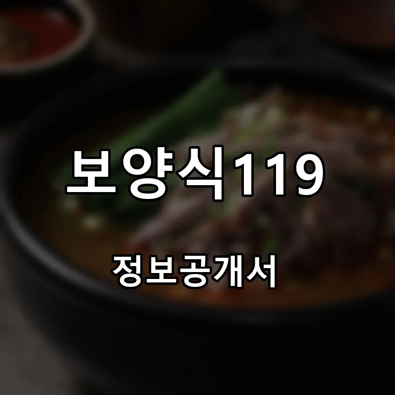 보양식119 프랜차이즈 창업 비용 정보공개서 요약
