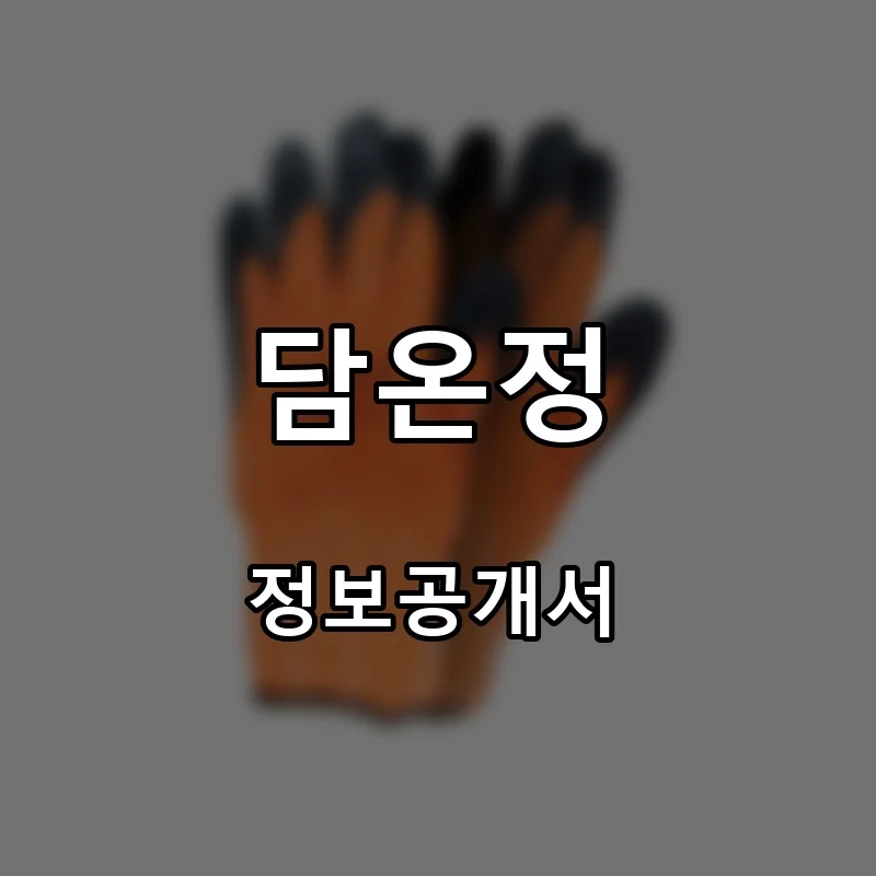 담온정 프랜차이즈 창업 비용 정보공개서 요약