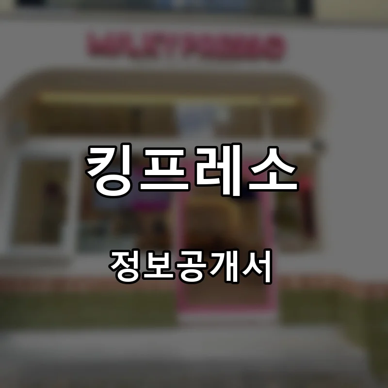 킹프레소 프랜차이즈 창업 비용 정보공개서 요약