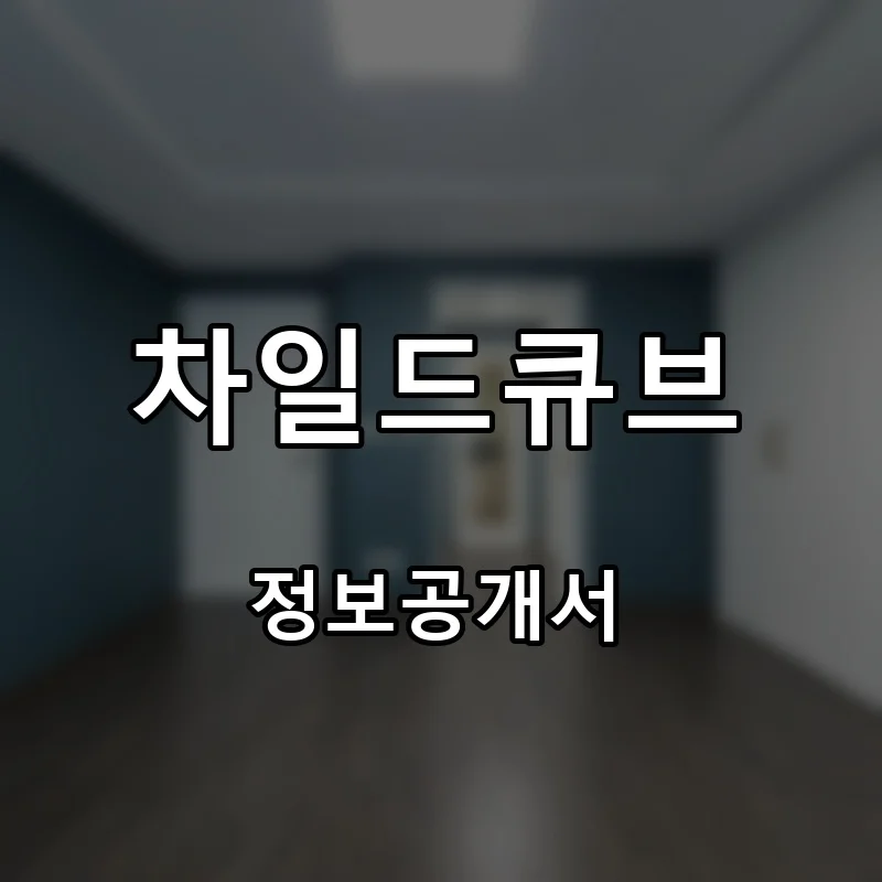 차일드큐브 프랜차이즈 창업 비용 정보공개서 요약