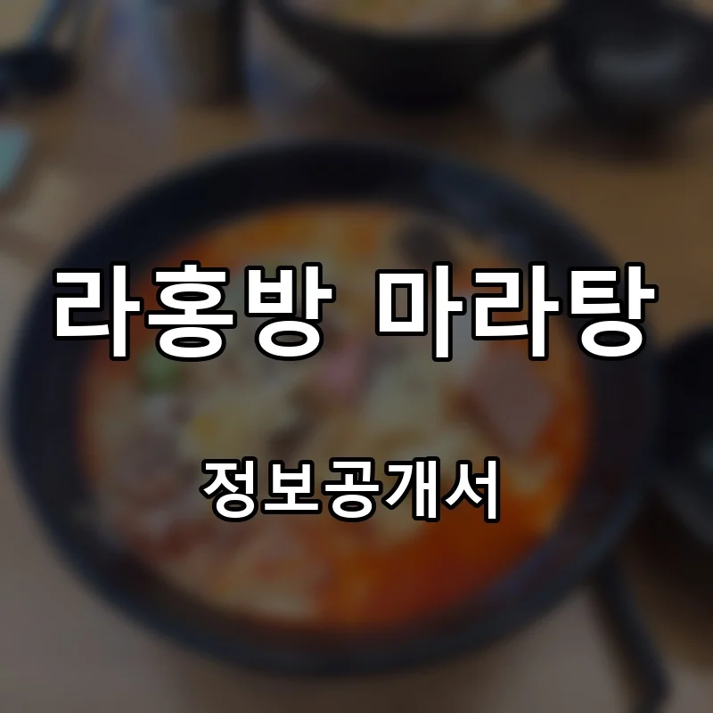라홍방 마라탕 프랜차이즈 창업 비용 정보공개서 요약