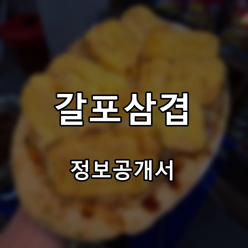 갈포삼겹 프랜차이즈 창업 비용 정보공개서 요약