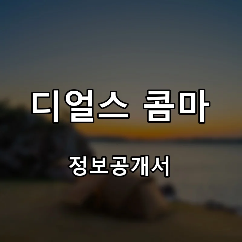 디얼스 콤마 프랜차이즈 창업 비용 정보공개서 요약