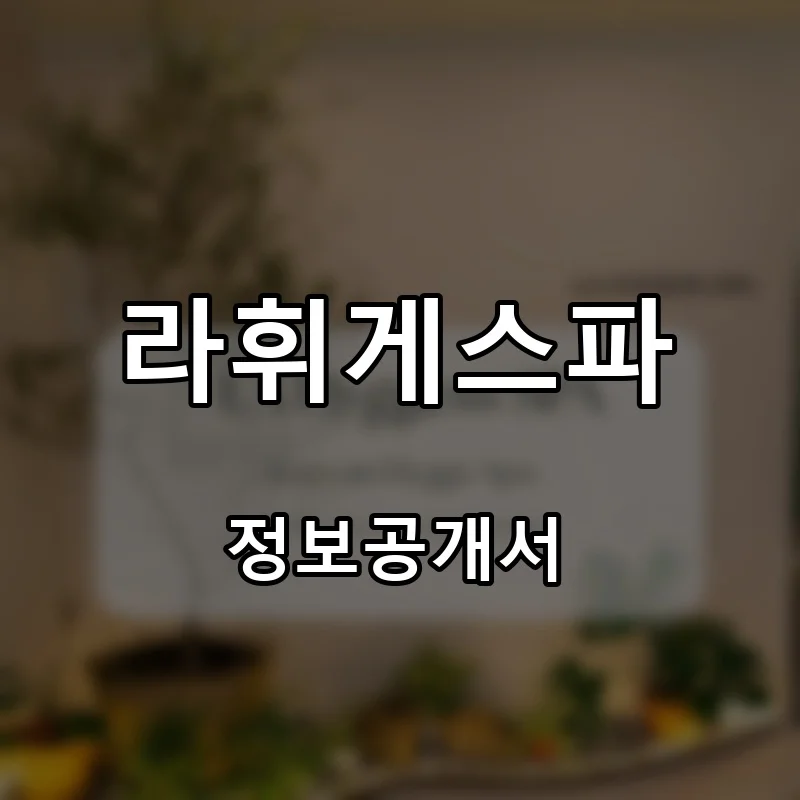 라휘게스파 프랜차이즈 창업 비용 정보공개서 요약