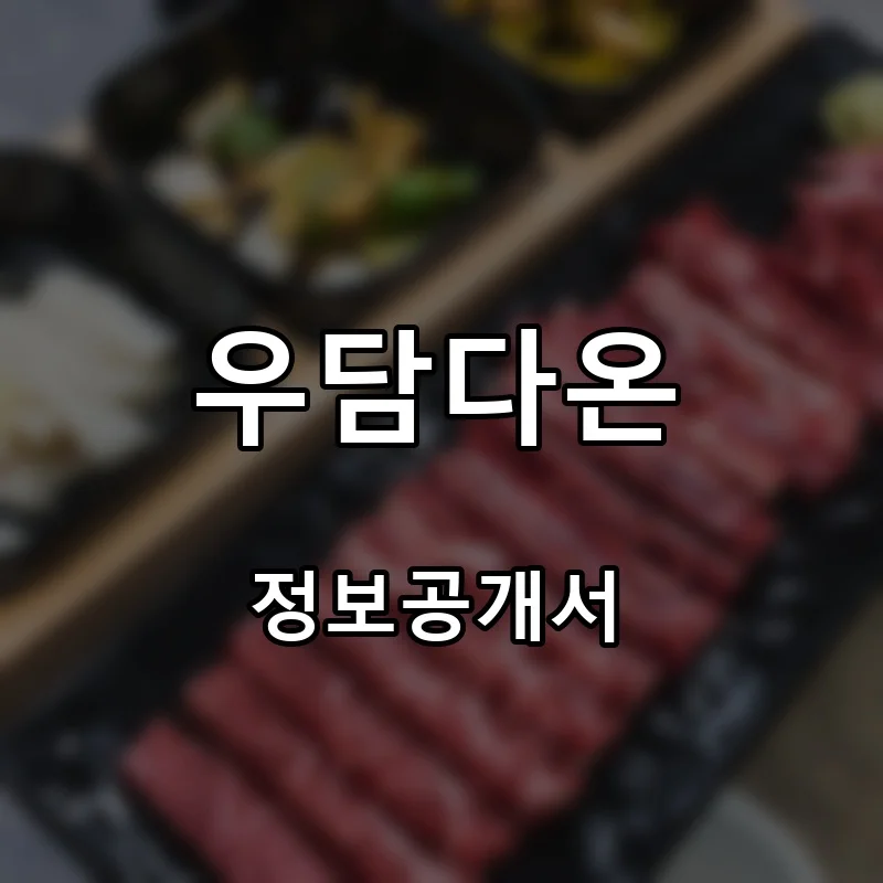 우담다온 프랜차이즈 창업 비용 정보공개서 요약