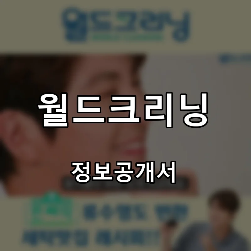 월드크리닝 프랜차이즈 창업 비용 정보공개서 요약