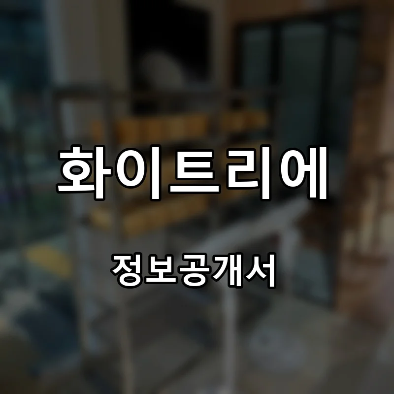 화이트리에 프랜차이즈 창업 비용 정보공개서 요약