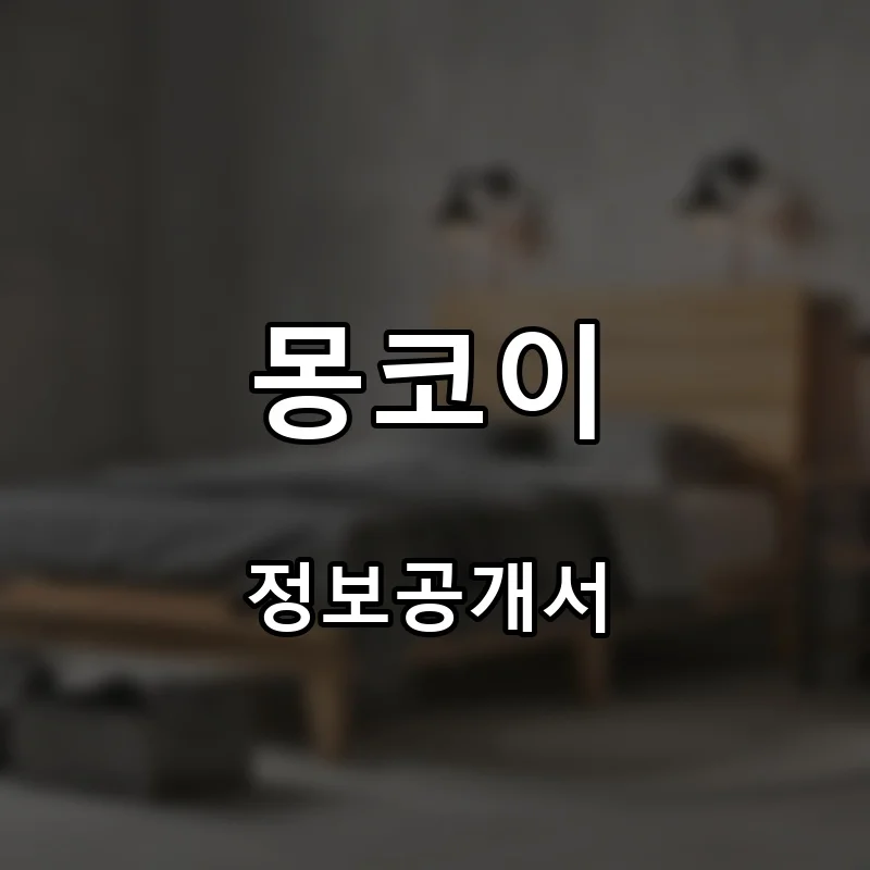 몽코이 프랜차이즈 창업 비용 정보공개서 요약