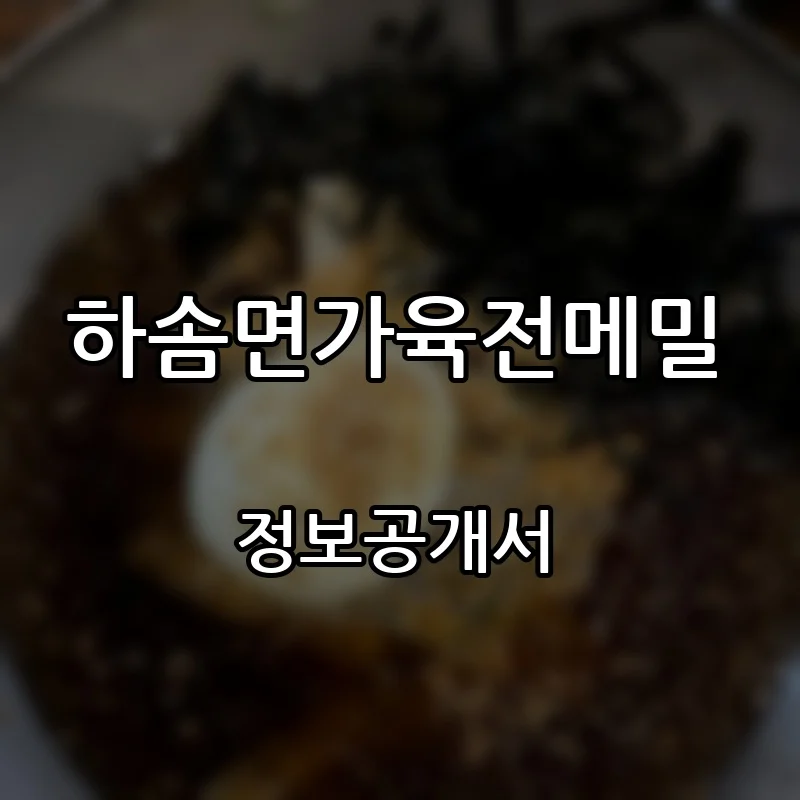 하솜면가육전메밀 프랜차이즈 창업 비용 정보공개서 요약