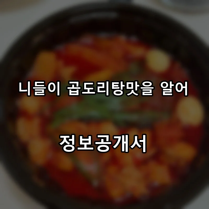 니들이 곱도리탕맛을 알어 프랜차이즈 창업 비용 정보공개서 요약