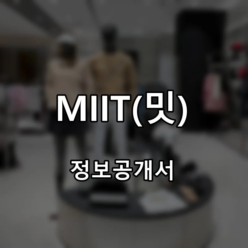 MIIT(밋) 프랜차이즈 창업 비용 정보공개서 요약