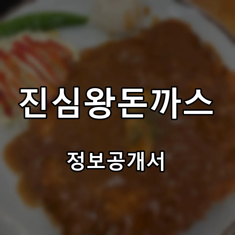 진심왕돈까스 프랜차이즈 창업 비용 정보공개서 요약