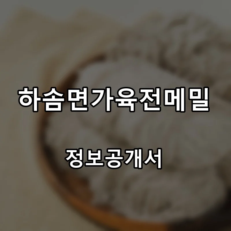 하솜면가육전메밀 프랜차이즈 창업 비용 정보공개서 요약