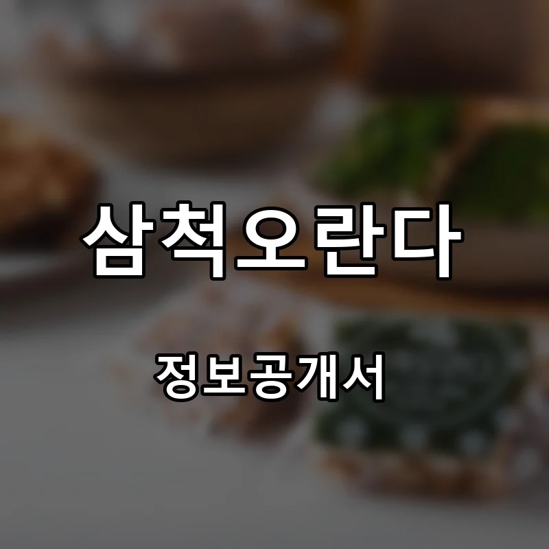 삼척오란다 프랜차이즈 창업 비용 정보공개서 요약