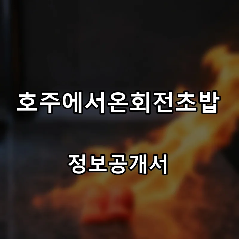 호주에서온회전초밥 창업 프랜차이즈 정보공개서 요약 2026.07.16