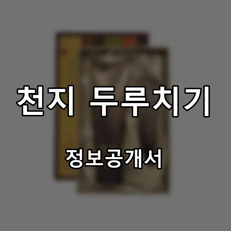 천지 두루치기 프랜차이즈 창업 비용 정보공개서 요약