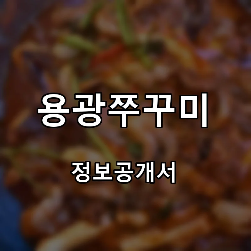 용광쭈꾸미 프랜차이즈 창업 비용 정보공개서 요약