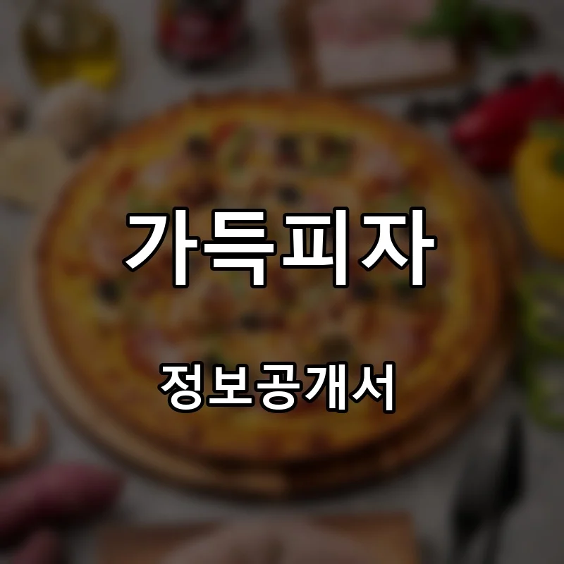 가득피자 프랜차이즈 창업 비용 정보공개서 요약