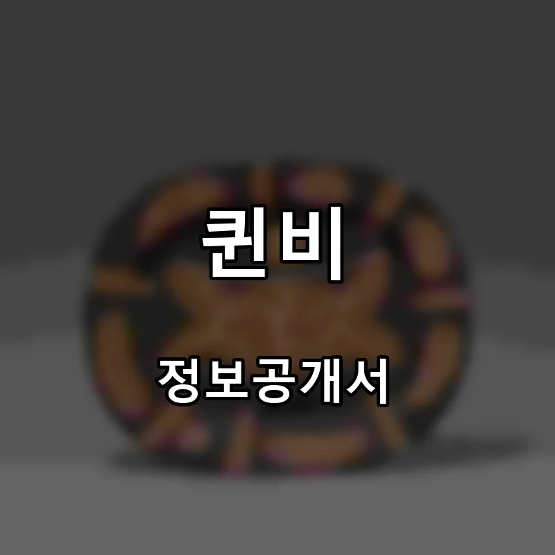 퀸비 프랜차이즈 창업 비용 정보공개서 요약