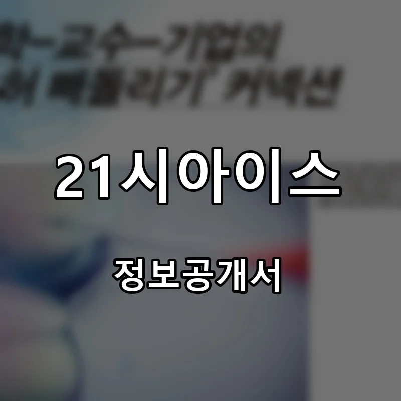21시아이스 프랜차이즈 창업 비용 정보공개서 요약