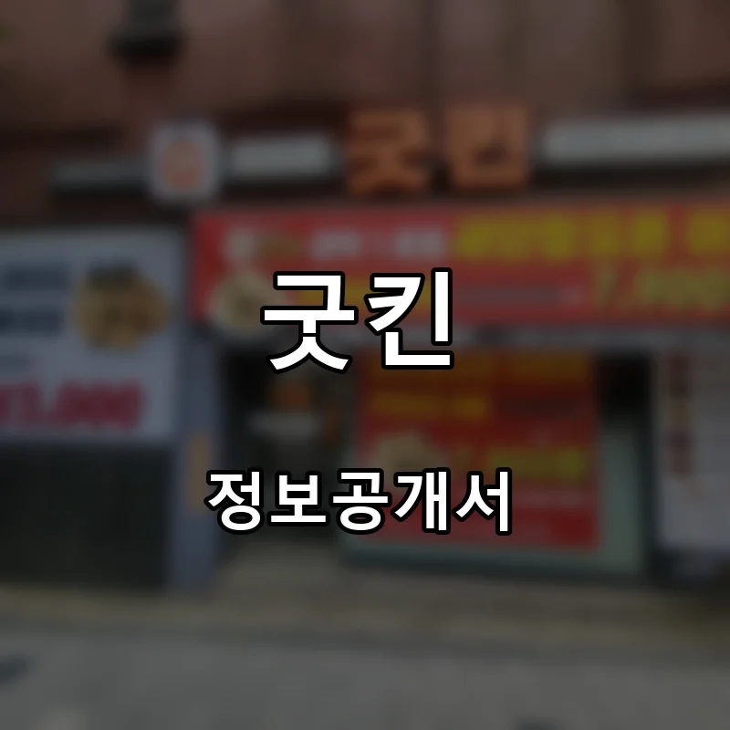 굿킨 프랜차이즈 창업 비용 정보공개서 요약