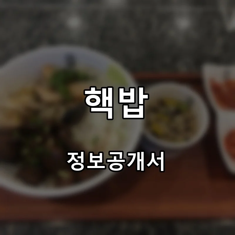 핵밥 프랜차이즈 창업 비용 정보공개서 요약