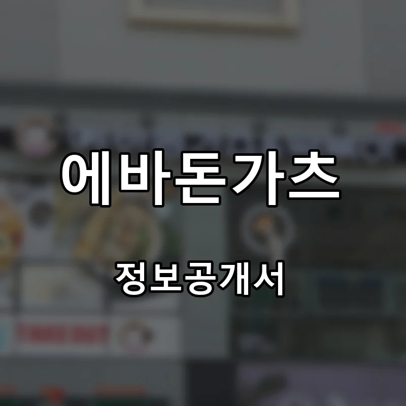 에바돈가츠 프랜차이즈 창업 비용 정보공개서 요약