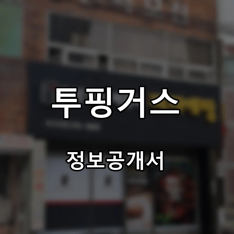 투핑거스 프랜차이즈 창업 비용 정보공개서 요약