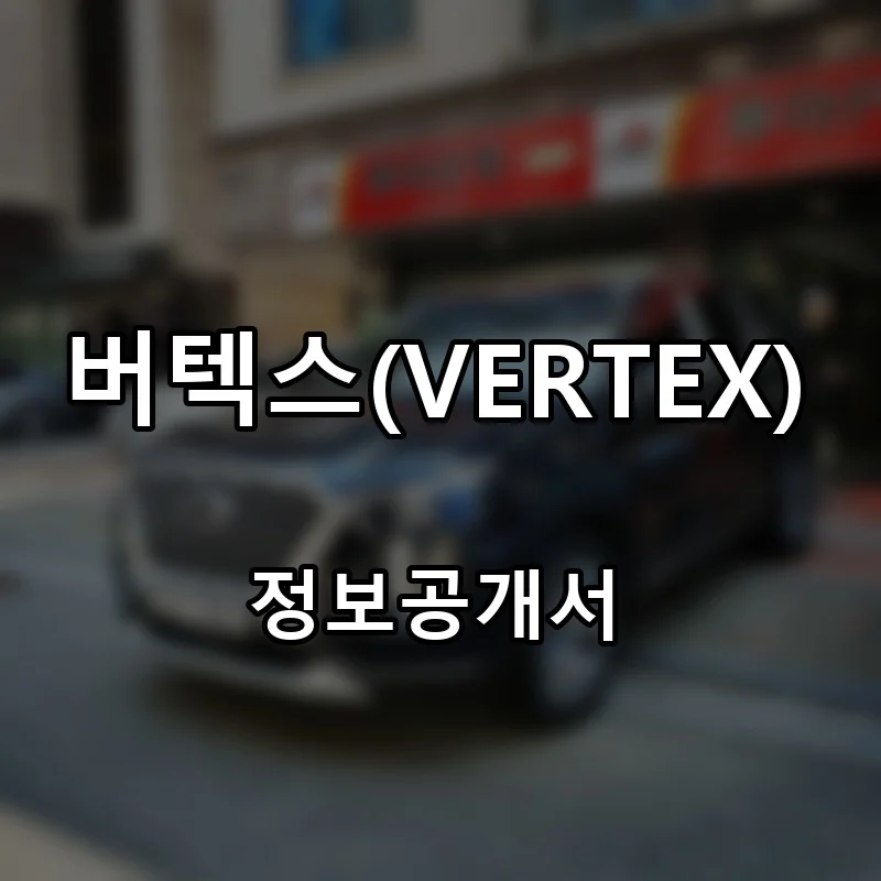 버텍스(VERTEX) 프랜차이즈 창업 비용 정보공개서 요약