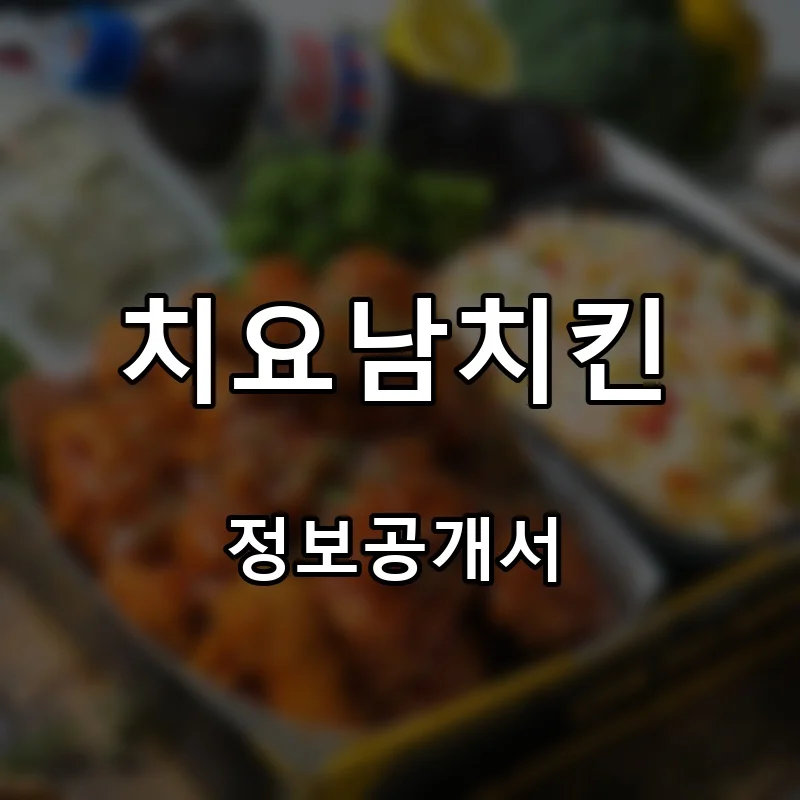 치요남치킨 프랜차이즈 창업 비용 정보공개서 요약