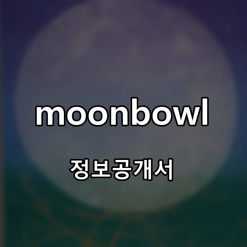moonbowl 프랜차이즈 창업 비용 정보공개서 요약