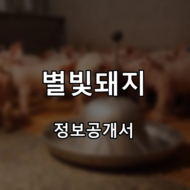 별빛돼지 프랜차이즈 창업 비용 정보공개서 요약