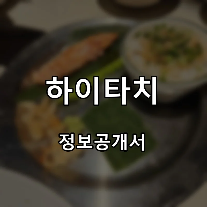 하이타치 프랜차이즈 창업 비용 정보공개서 요약