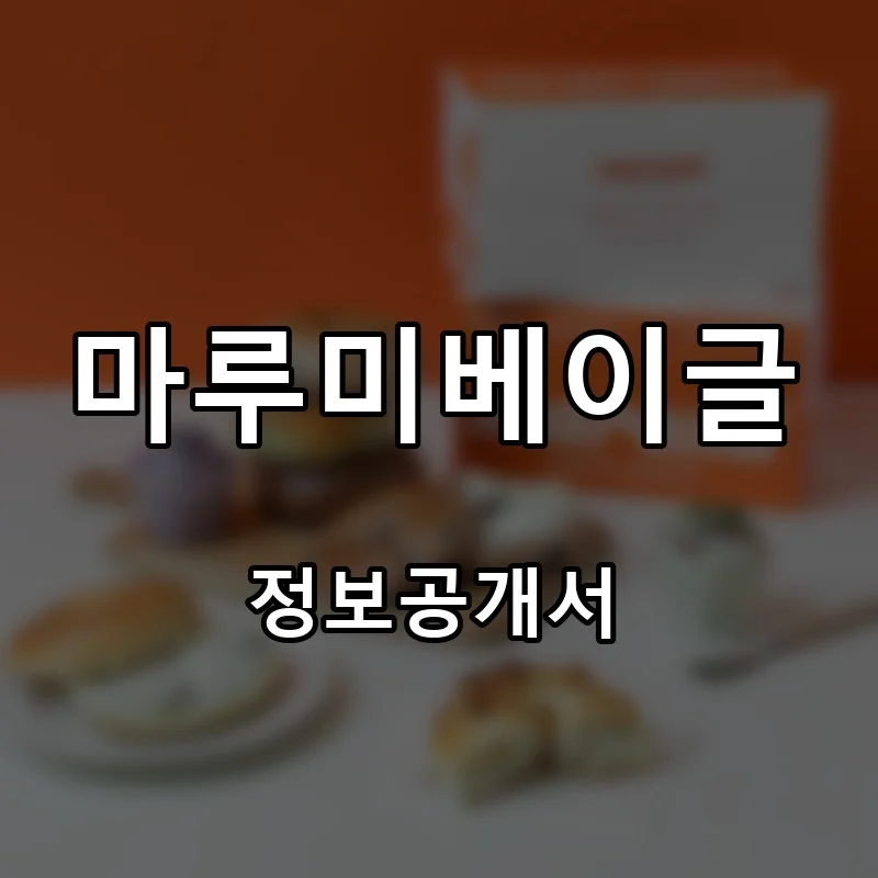 마루미베이글 프랜차이즈 창업 비용 정보공개서 요약