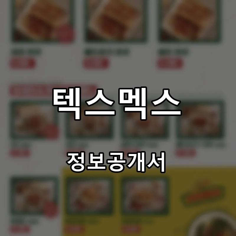 텍스멕스 프랜차이즈 창업 비용 정보공개서 요약