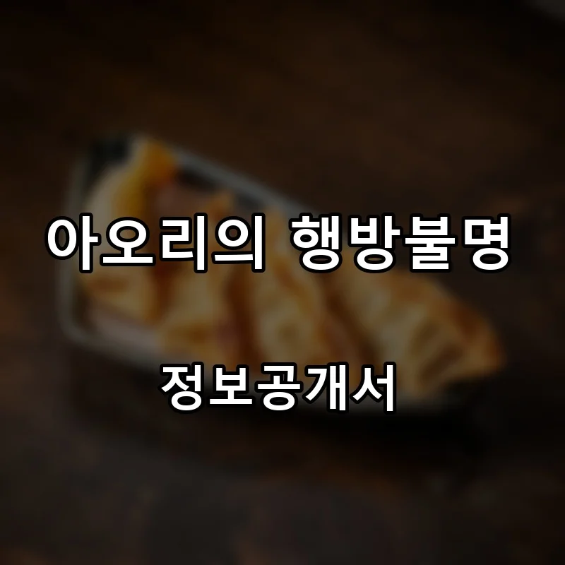 아오리의 행방불명 프랜차이즈 창업 비용 정보공개서 요약