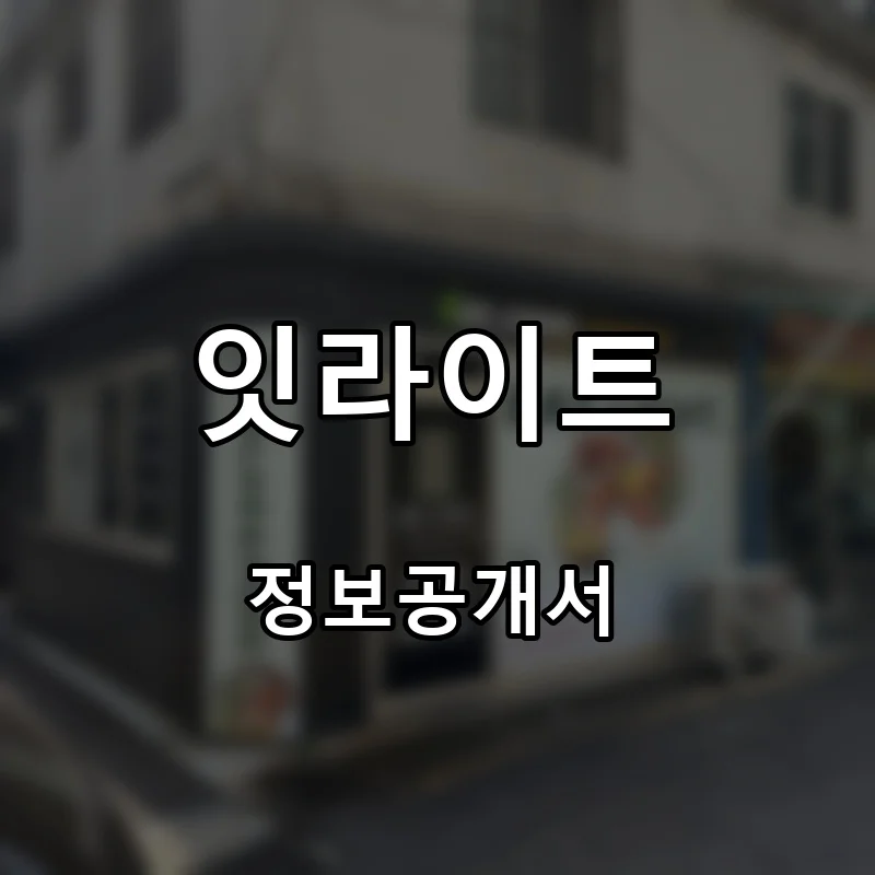 잇라이트 프랜차이즈 창업 비용 정보공개서 요약