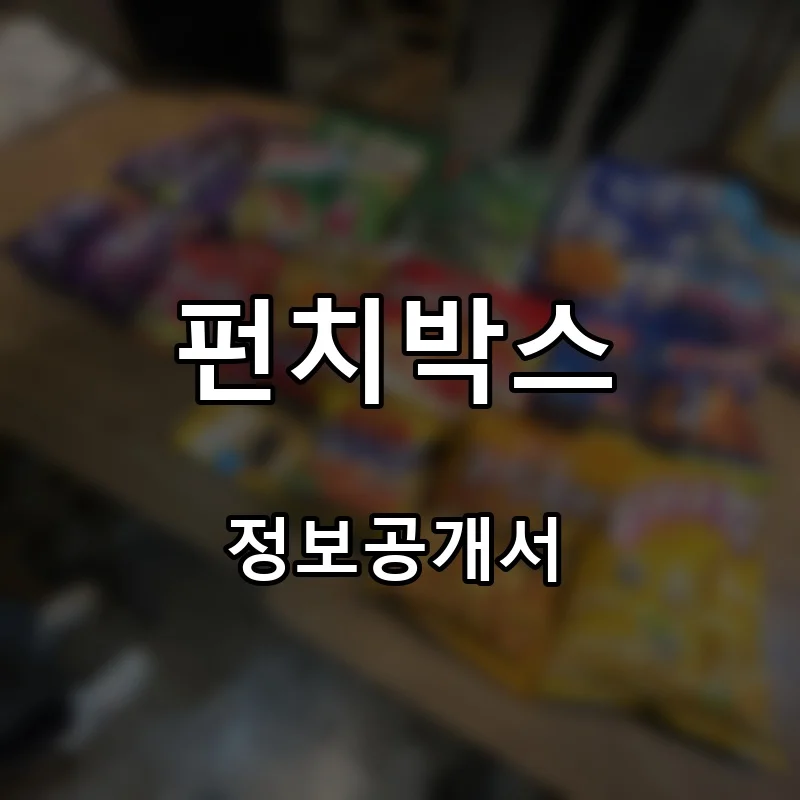 펀치박스 프랜차이즈 창업 비용 정보공개서 요약